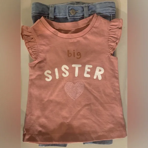 2pc Baby Shirt & jeans (18M shirt & 12M jeans) Carter’s + Cat & Jack NWOT - Picture 8 of 10